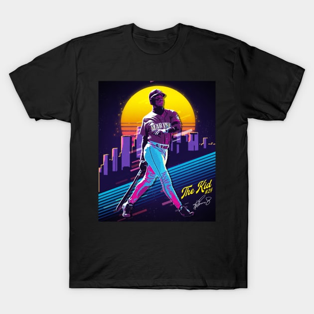 Ken Griffey Jr The Kid Basketball Legend Signature Vintage Retro 80s 90s Bootleg Rap Style T-Shirt by CarDE